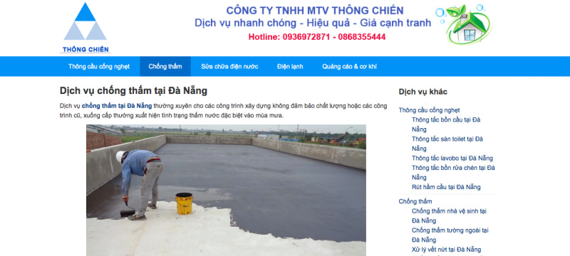 Công ty chống thấm tại Đà Nẵng Thông Chiến